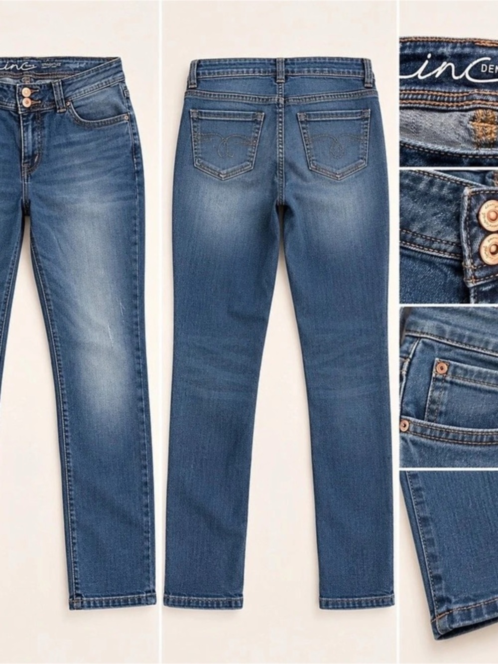 INC Straight Leg Curvy Fit Crop Blue Like New